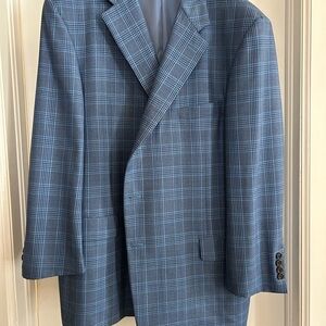 Hickey Freeman Navy Checkered Blazer